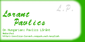 lorant pavlics business card